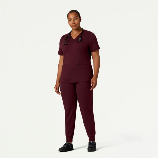 ULTRAsoft W30003 Women's Cesi Slim Scrub Top Burgundy
