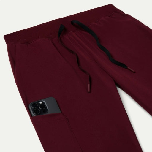 ULTRAlite W20037 Women's Silex 6-Pocket Slim Scrub Joggers Burgundy