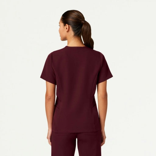 ULTRAlast W10003 Women's Calix Fit & Flare Scrub Top Burgundy