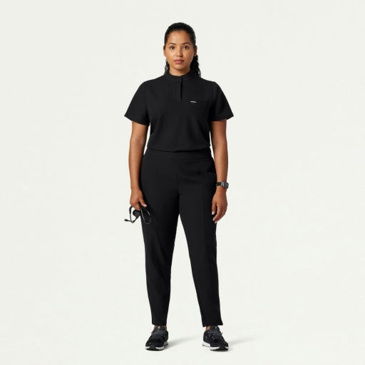 ULTRAlast W10006 Women's Savi Stand-Collar Scrub Top Black