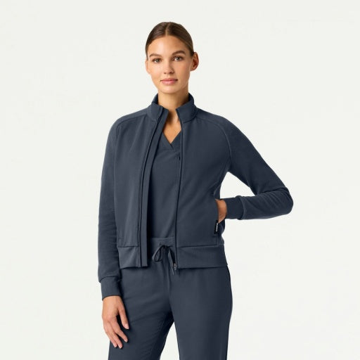 Hybrid Fleece W60018 Women's Cloud Hybrid Fleece Bomber Jacket Carbon Gray