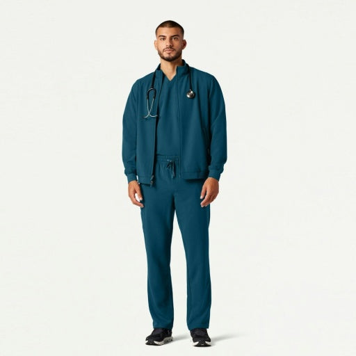ULTRAlast M60001 Men's Wolfe 6-Pocket Scrub Jacket Caribbean Blue