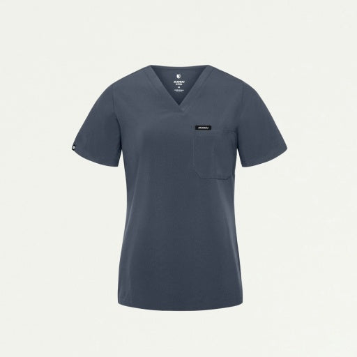 ULTRAlite W10040 Women's Rhena Slim 1-Pocket Scrub Top Carbon Gray