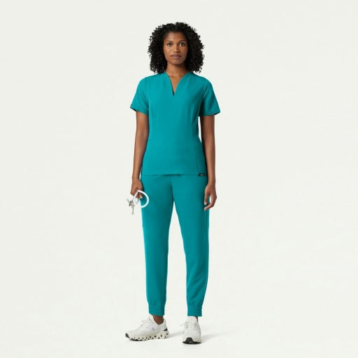 ULTRAlast W10003 Women's Calix Fit & Flare Scrub Top Teal