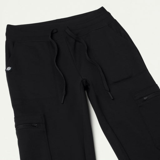 ULTRAsoft W40002 Women's Kait 10-Pocket Skinny Scrub Joggers Black