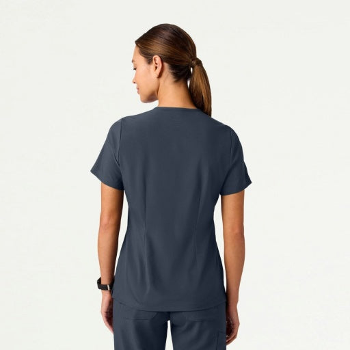 ULTRAlite W10040 Women's Rhena Slim 1-Pocket Scrub Top Carbon Gray