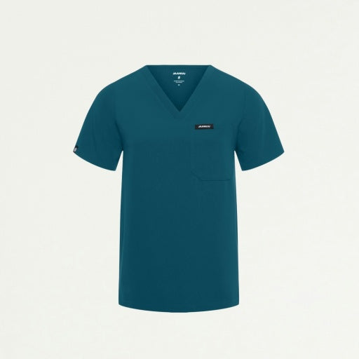 ULTRAlast W10001 Women's Rhena 1-Pocket Scrub Top Caribbean Blue
