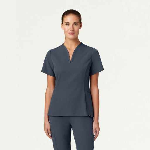 ULTRAlast W10003 Women's Calix Fit & Flare Scrub Top Carbon Gray