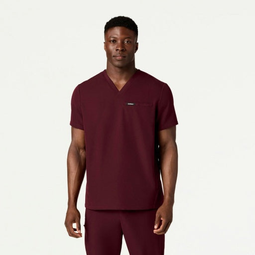 ULTRAlast M10002 Men's Platt 3-Pocket Scrub Top Burgundy