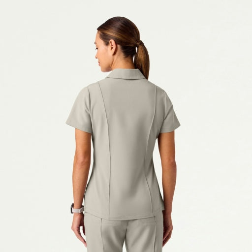ULTRAlast W10035 Women's Carys Slim Modern Polo Scrub Top Fog