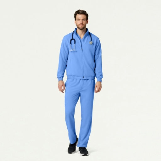 ULTRAlast M60001 Men's Wolfe 6-Pocket Scrub Jacket Ceil Blue