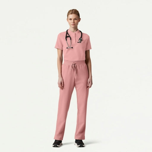 ULTRAlast W10006 Women's Savi Stand-Collar Scrub Top Mauve