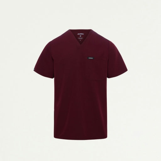 ULTRAlast M10001 Men's Holmes 1-Pocket Scrub Top Burgundy