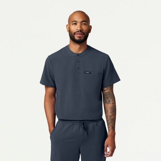 ULTRAlast M10003 Men's Reeve Henley Scrub Top Carbon Gray