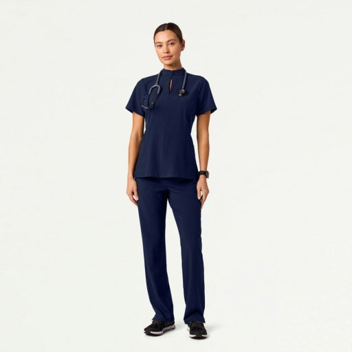 ULTRAlite W10039 Women's Aria Fit & Flare Scrub Top Midnight Navy