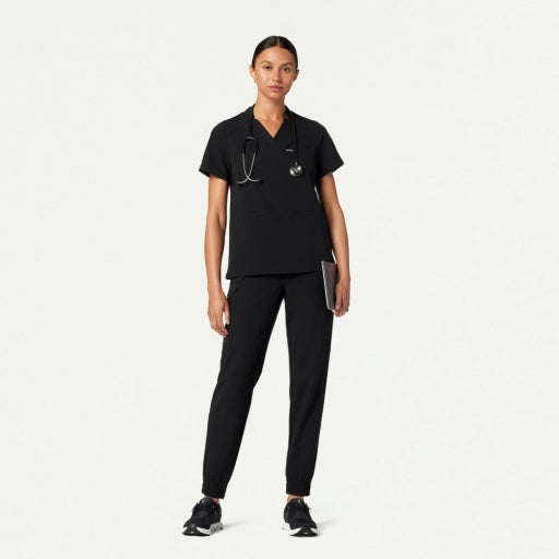 ULTRAlast W10002 Women's Helia Notched V-Neck Scrub Top Black