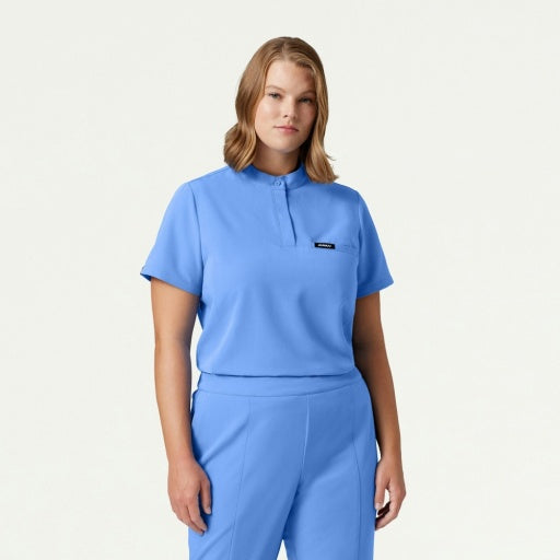ULTRAlast W10006 Women's Savi Stand-Collar Scrub Top Ceil Blue