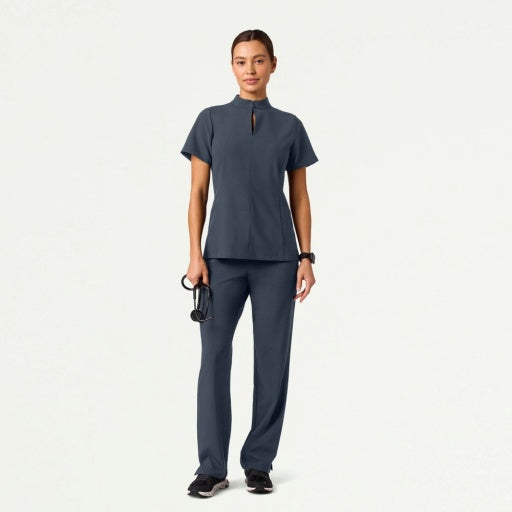 ULTRAlite W10039 Women's Aria Fit & Flare Scrub Top Carbon Gray