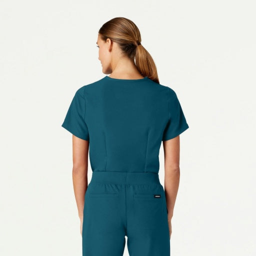ULTRAlast W10001 Women's Rhena 1-Pocket Scrub Top Caribbean Blue