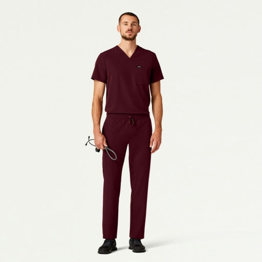 ULTRAlast M20001 Men's Rhodes Straight-Leg Scrub Pants Burgundy