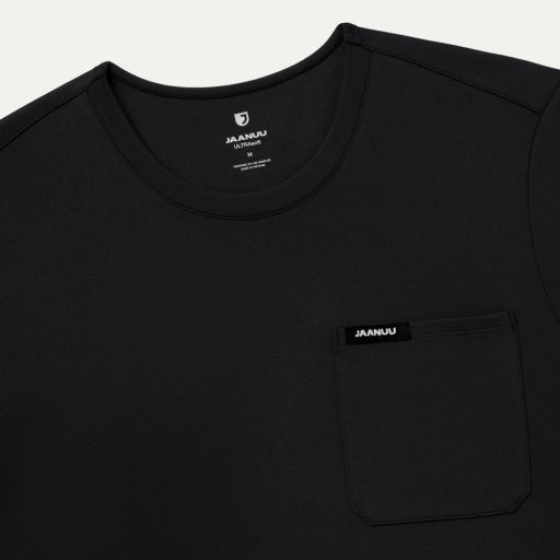 UltraSOFT M30003 Men's Finn Crewneck Scrub Top Black