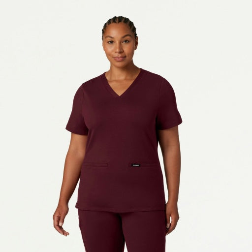 ULTRAsoft W30003 Women's Cesi Slim Scrub Top Burgundy