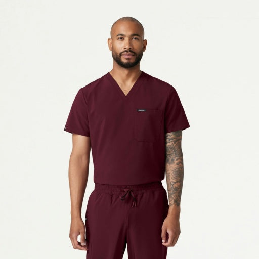 ULTRAlite M10004 Men's Holmes 1-Pocket Scrub Top Burgundy
