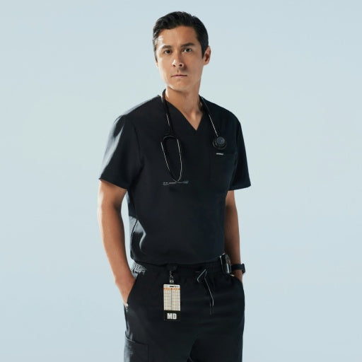 ULTRAlite M10004 Men's Holmes 1-Pocket Scrub Top Black
