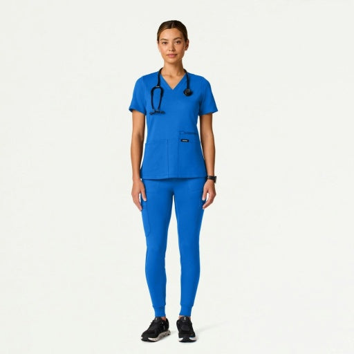 ULTRAsoft W40002 Women's Kait 10-Pocket Skinny Scrub Joggers Royal Blue