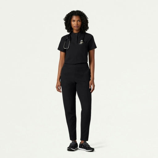ULTRAlast W10006 Women's Savi Stand-Collar Scrub Top Black