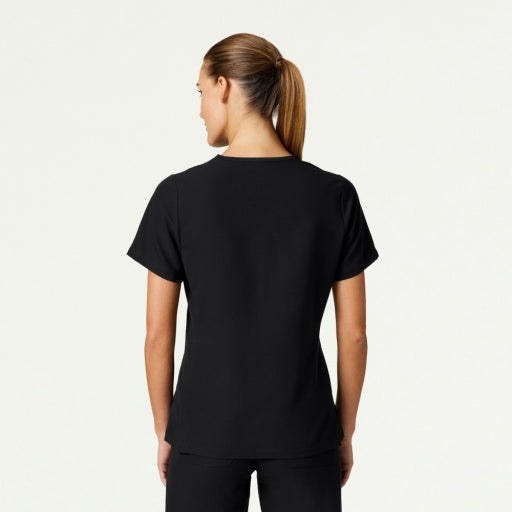 ULTRAlast W10009 Women's Carte Slim 2-Pocket Scrub Top Black