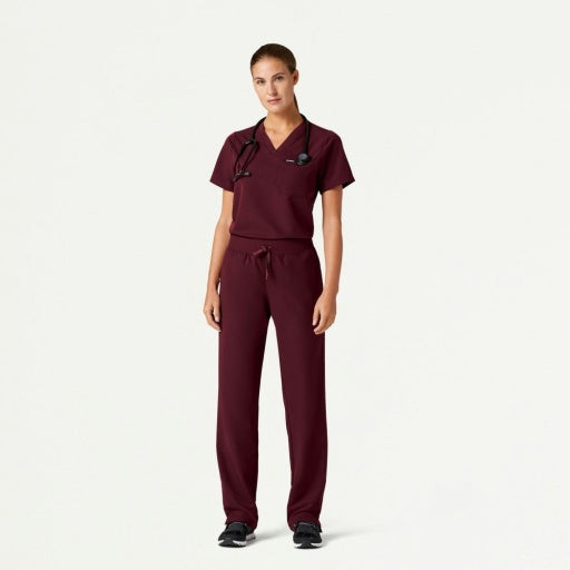 ULTRAlast W20001 Women's Xenos Knit-Waist Scrub Pants Burgundy