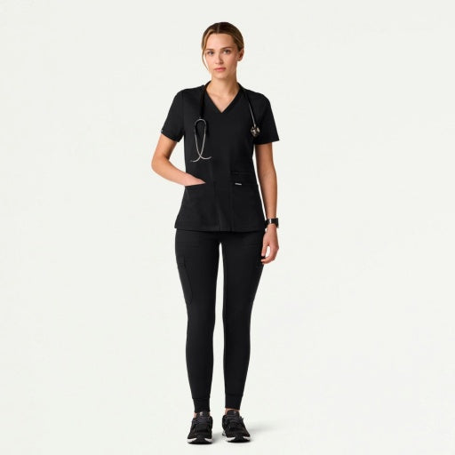 ULTRAsoft W40002 Women's Kait 10-Pocket Skinny Scrub Joggers Black