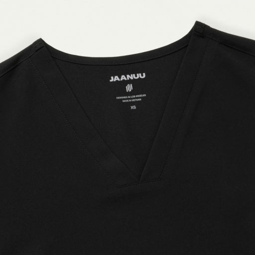 ULTRAlast W10009 Women's Carte Slim 2-Pocket Scrub Top Black