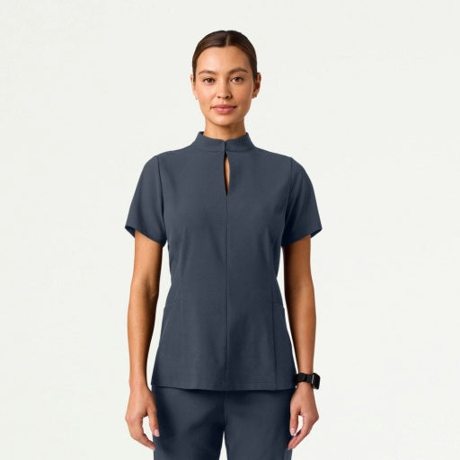ULTRAlite W10039 Women's Aria Fit & Flare Scrub Top Carbon Gray