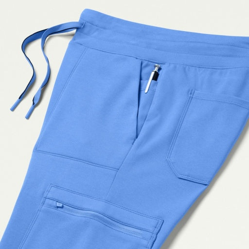 ULTRAsoft W40002 Women's Kait 10-Pocket Skinny Scrub Joggers Ceil Blue