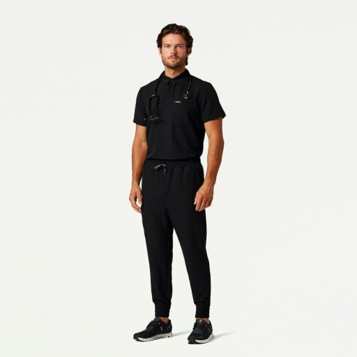 ULTRAlast M10005 Men's Calderon Polo Scrub Top Black