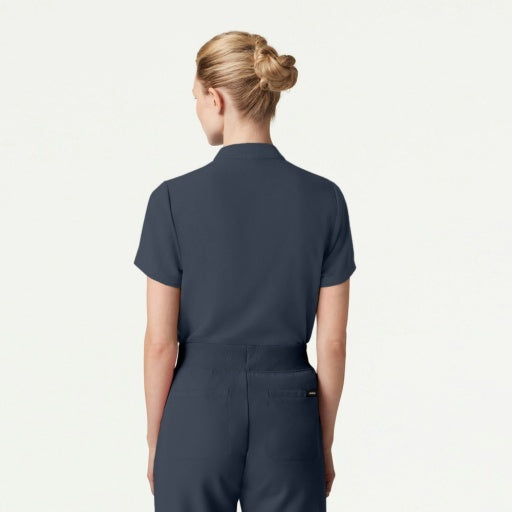 ULTRAlast W10006 Women's Savi Stand-Collar Scrub Top Carbon Gray