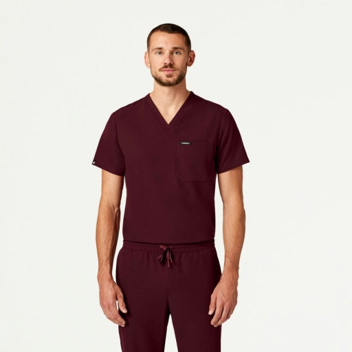 ULTRAlast M10001 Men's Holmes 1-Pocket Scrub Top Burgundy