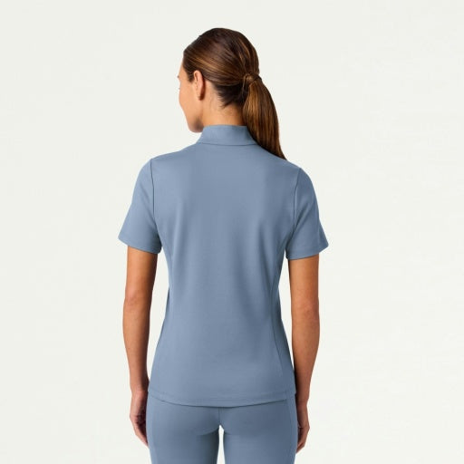 ULTRAsoft W30015 Women's Astra Slim Half-Zip Scrub Top Storm Blue