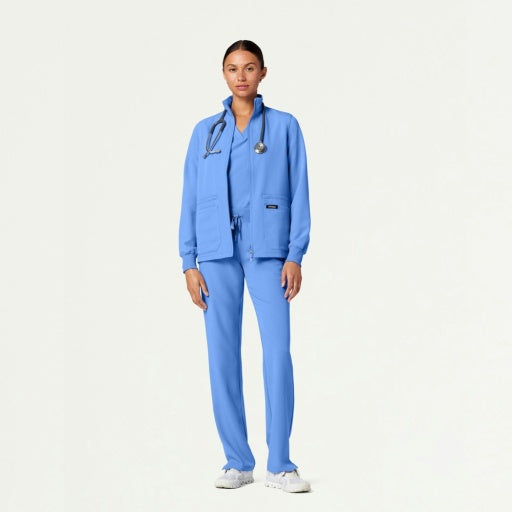 ULTRAlast W60001 Women's Ceri 6-Pocket Scrub Jacket Ceil Blue