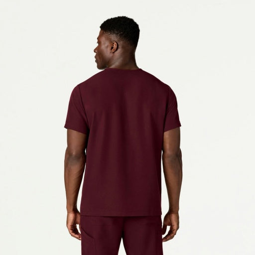ULTRAlast M10002 Men's Platt 3-Pocket Scrub Top Burgundy