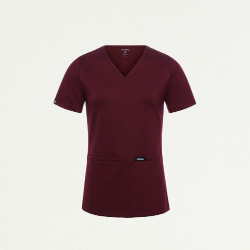 ULTRAsoft W30003 Women's Cesi Slim Scrub Top Burgundy