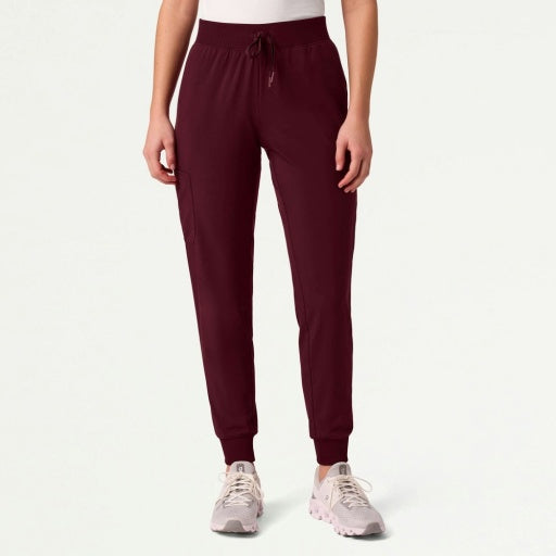 ULTRAlite W20037 Women's Silex 6-Pocket Slim Scrub Joggers Burgundy