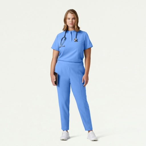 ULTRAlast W10006 Women's Savi Stand-Collar Scrub Top Ceil Blue