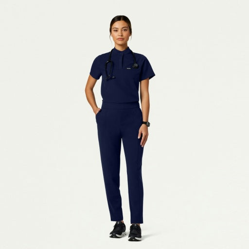 ULTRAlast W10006 Women's Savi Stand-Collar Scrub Top Midnight Navy