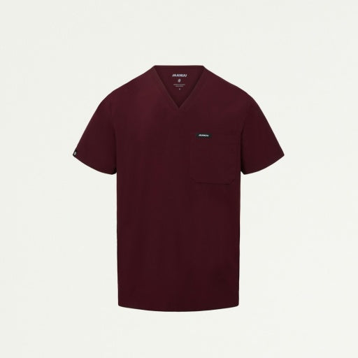 ULTRAlite M10004 Men's Holmes 1-Pocket Scrub Top Burgundy