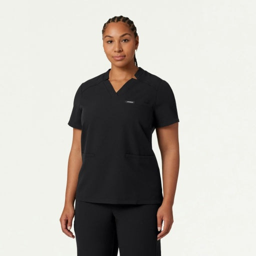 ULTRAlast W10002 Women's Helia Notched V-Neck Scrub Top Black