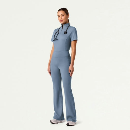 ULTRAsoft W40006 Women's Lina Yoga Flare Scrub Pants Storm Blue