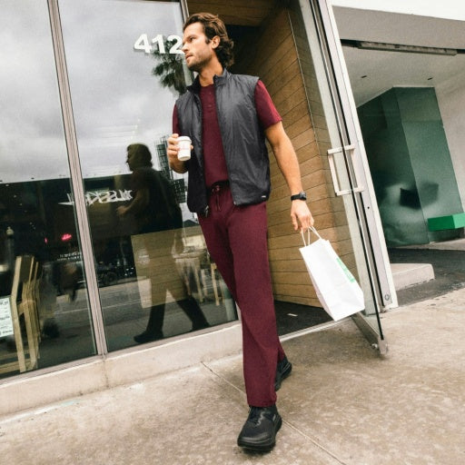 ULTRAlast M20001 Men's Rhodes Straight-Leg Scrub Pants Burgundy